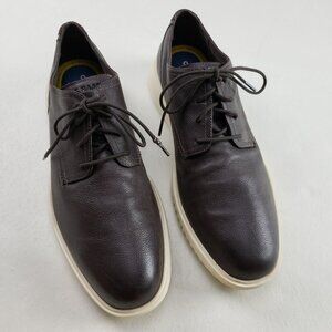 Cole Haan Grand Plain Toe Oxford Shoe Mens 13 Brown Leather Lace Up Casual Dress